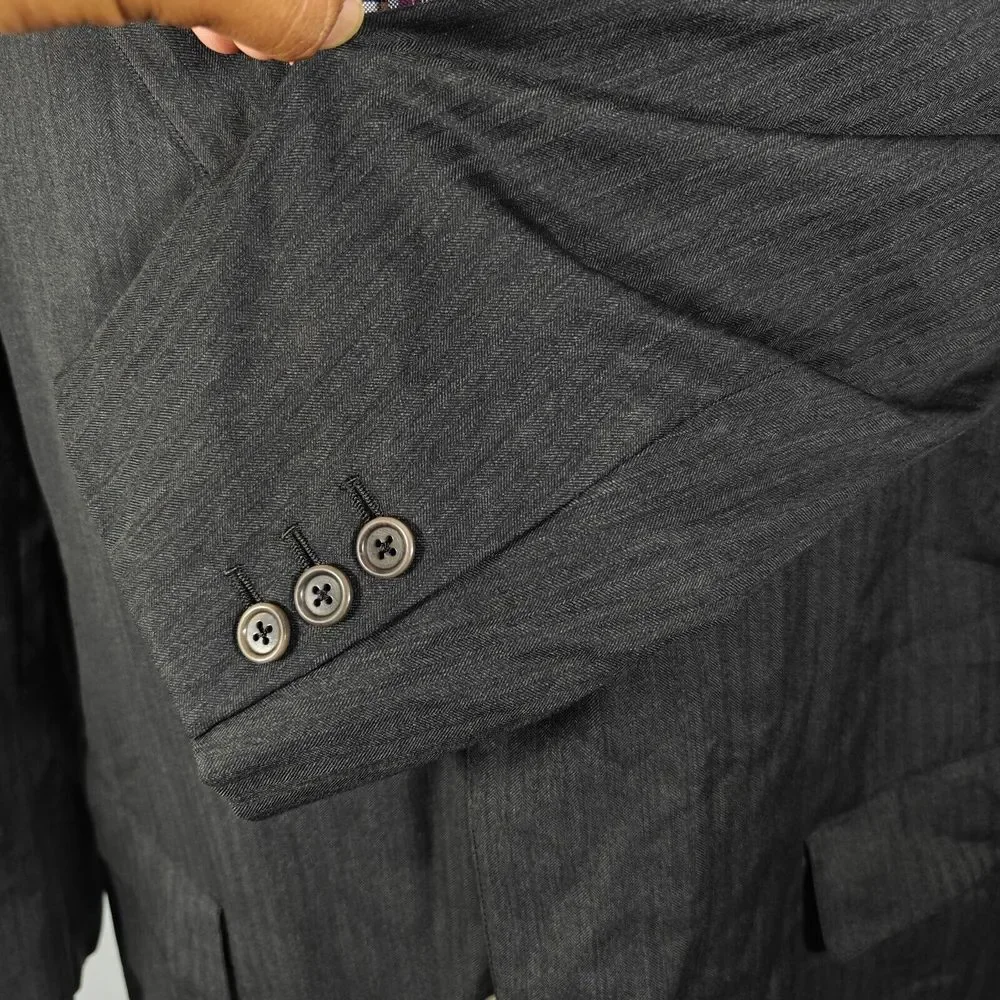 Brooks Brothers‎ Golden Fleece Men's Sport Coat Two Button Gray Herringbone 48R
